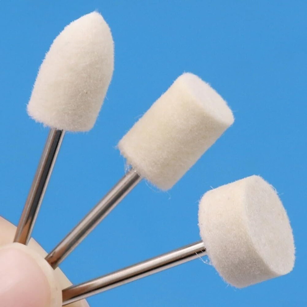 Wool Felt Polishing Wheels 12Pcs 2.35Mm Shank For Rotary Tools White Buffing Grinding Heads 42Mm Length Without Box 9067246076030