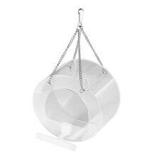 Clear Bird Feeders Small Outdoor Hanging Food Bowl with Perch