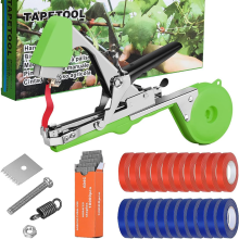 Ferramenta para amarrar plantas em sistemas de suporte, máquina de amarrar plantas com tecnologia que economiza mão de obra e tempo, mecanismo de