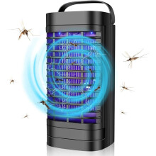Insectenverdelger voor terras en tuin, milieuvriendelijke elektronische insectenverdelger met hoogspanningsrooster, UV-straling muggenverdelger,