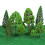 33pcs Mini Plastic Green Tree Models for Scenic Railways Garden Decor 1