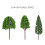 33pcs Mini Plastic Green Tree Models for Scenic Railways Garden Decor 14