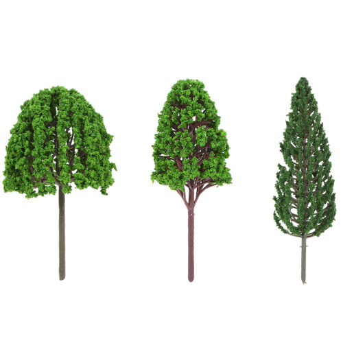 33pcs Mini Plastic Green Tree Models for Scenic Railways Garden Decor 2