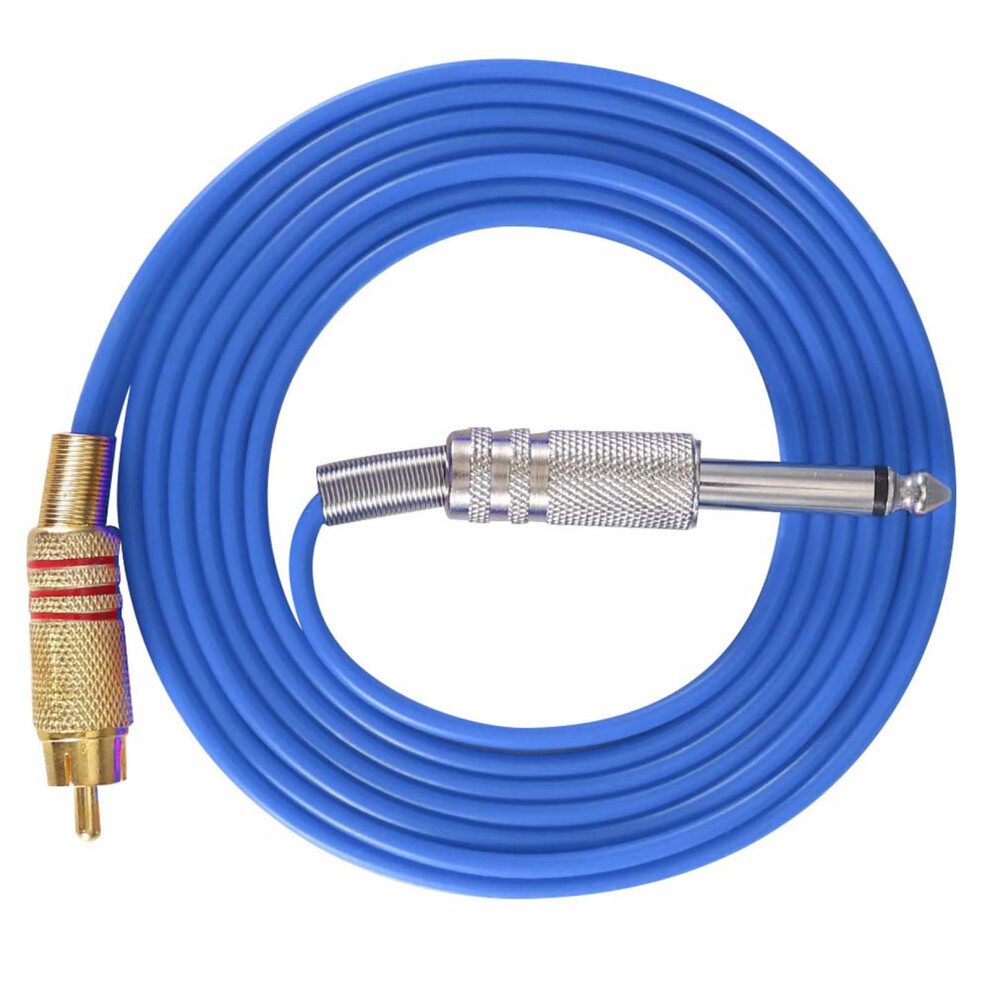 Silicone RCA Hook Line for Tattoo Machine, Blue, 1.75m Cord