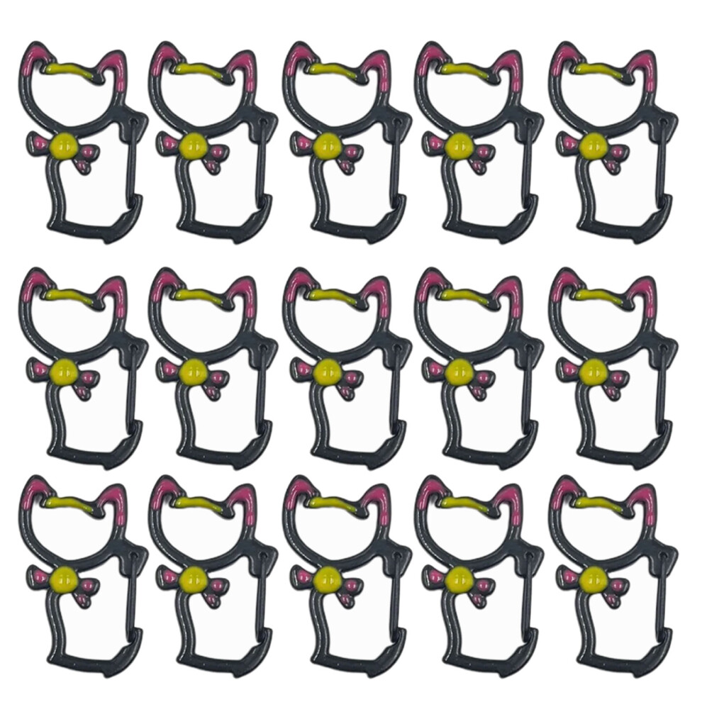 15Pcs Cats Keychain Cats Shaped Lobster Clasps Hook Metal-8 7732000251337