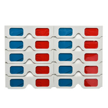 Universal 10 Anaglyph Red & Blue Cardboard 3D Glasses with Paper Frames, 10 Pieces per Set