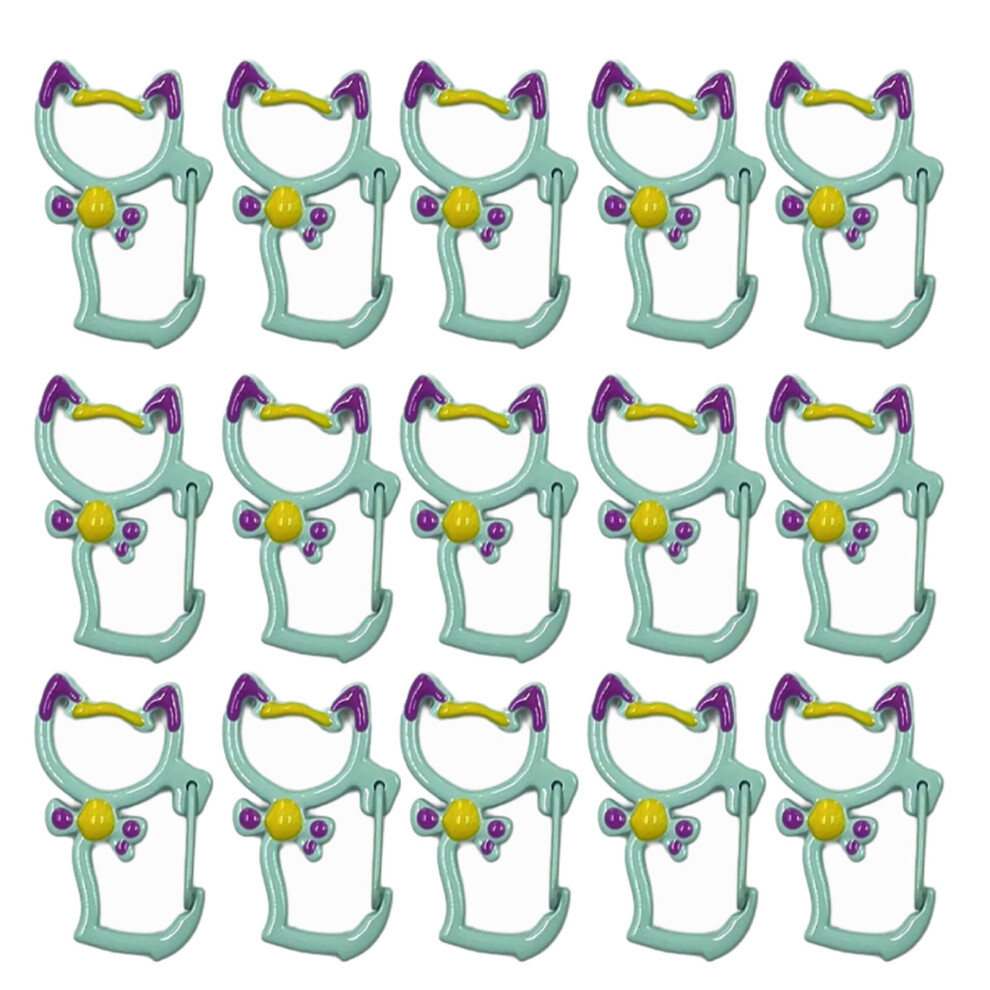 15Pcs Cats Shaped Lobster Clasp Keychain Hook Lanyard Spring-11 7732000252075