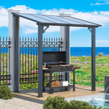 YODOLLA Aluminium-Pavillon, 2,4 x 1,5 m Wandmontage, Metallmarkisen, Pavillons