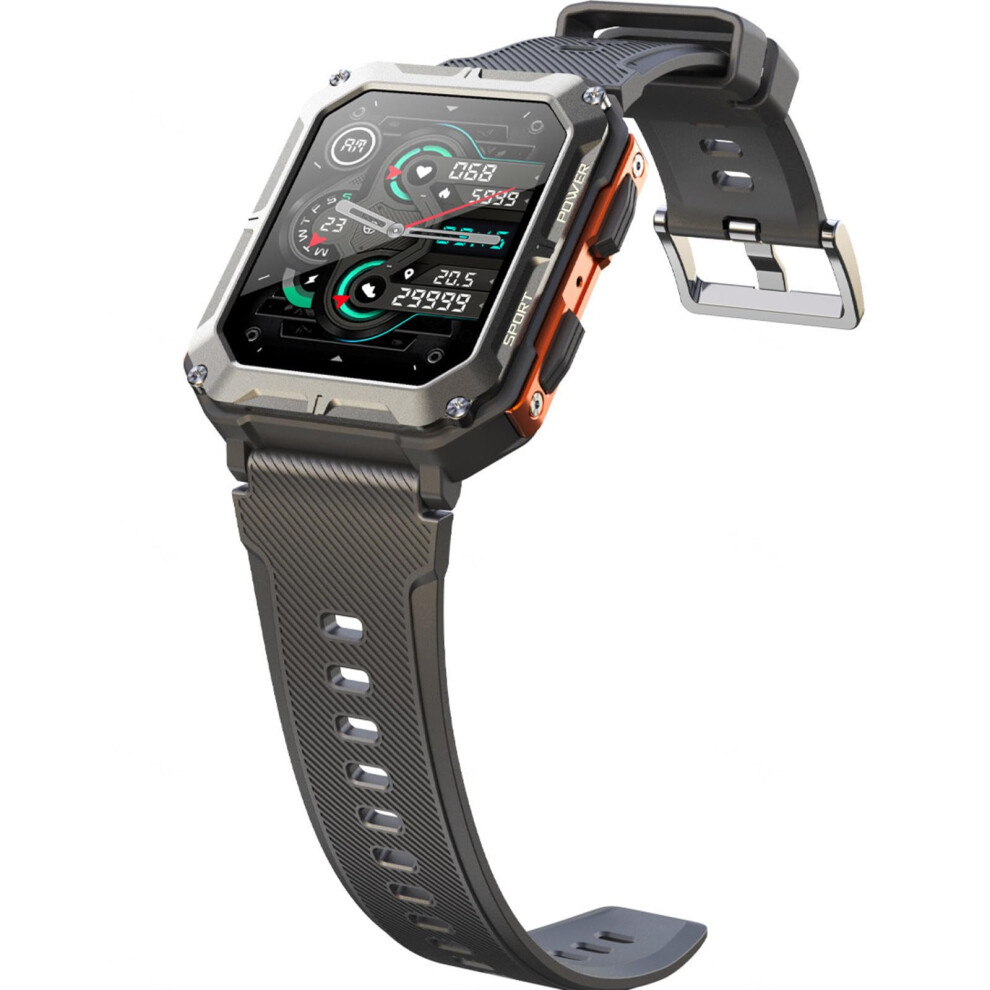 Rugged Smartwatch 1.83Inch Ip68 Waterproof, Android/Ios, 24/7 Hr, Spo2, Bp, Sleep, 120+ Sport Modes, Orange 9067246076481
