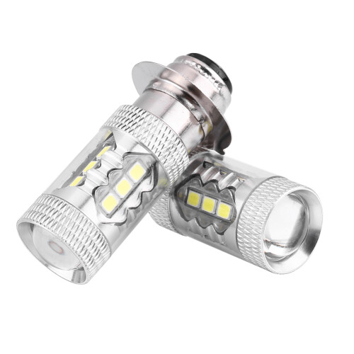 2 Pieces 80W White LED Headlight Bulbs for Motorcycle Conversion - Bright Light