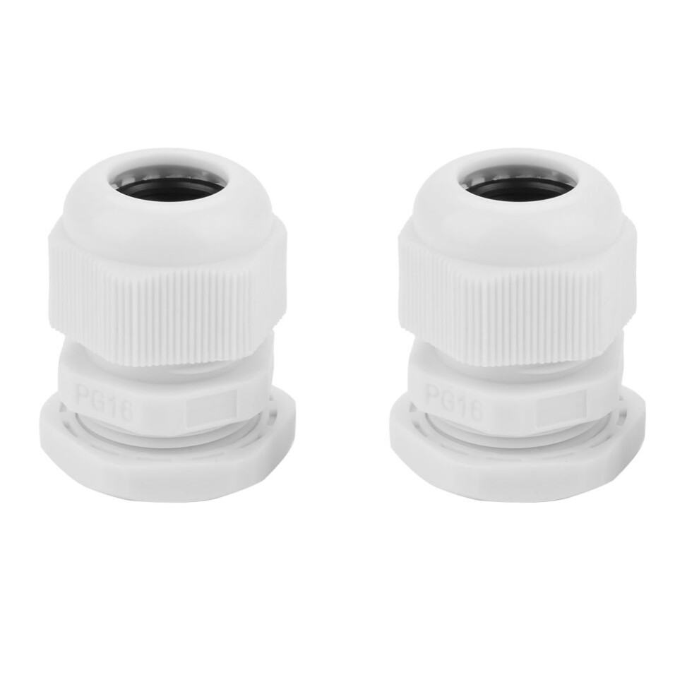10Pcs Pg16 Waterproof Nylon Cable Gland Connector Ip68 White 4901364203402
