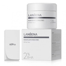 LANBENA Blackhead Peel-Off Mask 2.0 - 60 Sheets Deep Cleansing Nose Strips, Removes Blackheads & Unclogs Pores