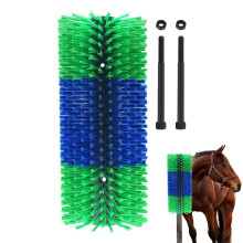 Livestock Scratcher Massage Brush  Back Scratch Brush, Full Massage, Double Screw, Green, For Donkey, Horse, Cow, Mule
