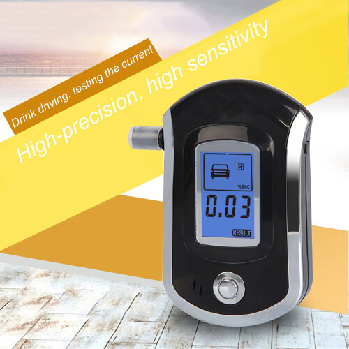 Digital LCD Breathalyzer Alcohol Tester, Black, Compact 103*75*28mm 1