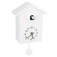 Modern Cuckoo Clock Wall Mounted, Charming Cuckoo Call Adjustable Volume Control Battery Powered Quiet Operation Minimalist Design High Quality Materi