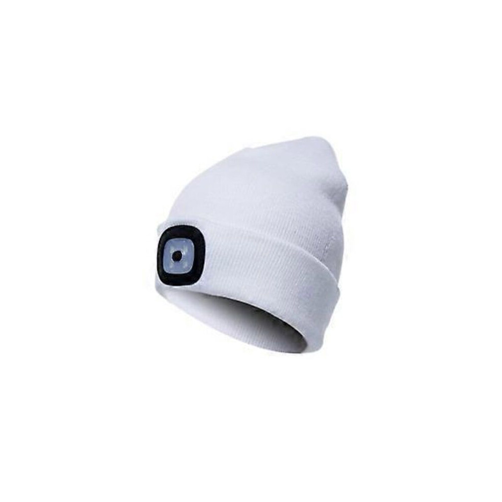 (01 USB-aufladbar) LED-beleuchtete Mütze, leichte Strickmütze, Herbst- und Winter-Nachtangeln