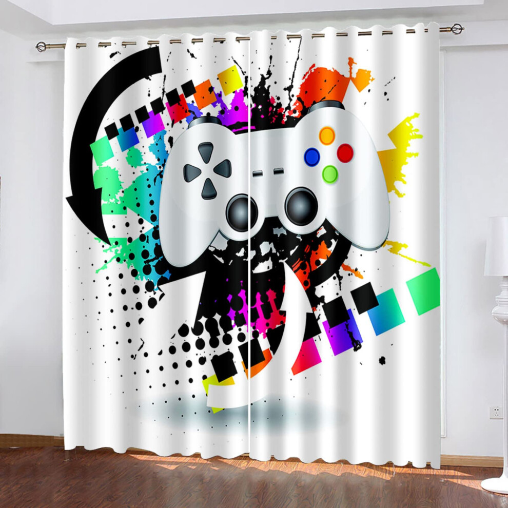 Kids Blackout Window Curtains 104X84 Inch Eyelet Ring 2 Panels Thermal Insulated For Bedroom White