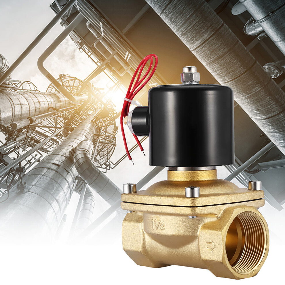 Dn40 1-1/2" Brass Electric Solenoid Valve Normally Closed 220Vac 8741364206630