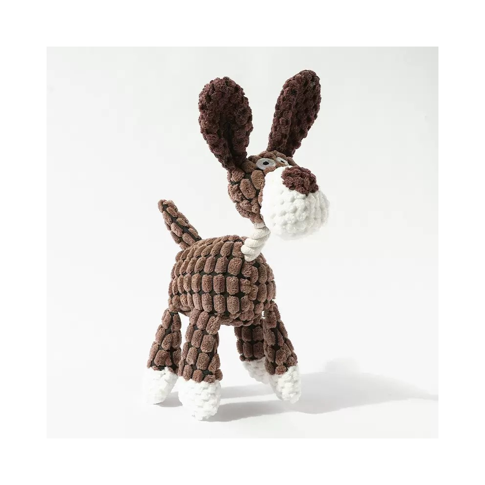 Cxinlky (Brown) Indestructible Robust Donkey, Squeaky Dog Toys For Aggressive Chewers, Stuffed Dog Toy Plush Dog Toy Brown