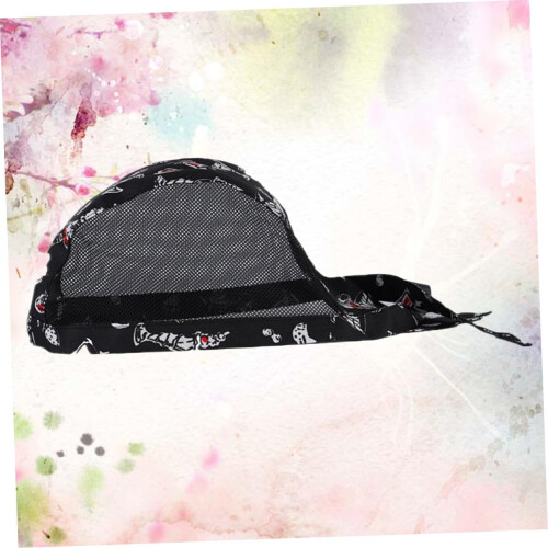 Adjustable Breathable Cotton Chef Hat With Creative Tableware Pattern For Men And Women Waiters And Kitchen Staff Black 1