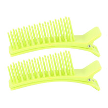 2Pcs Fluorescent Green Hair Styling Clips, Durable Non-Slip Sectioning Pins