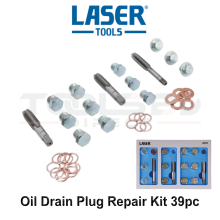 Laser 39pc Oil Drain Plug Thread Repair Kit M11 M13 M15 in EVA Foam Tray 8701