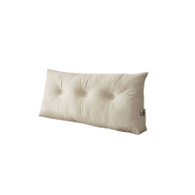 Reinforced Bed Rest Pillow With Storage Pocket Lumbar-White
