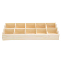 Aufbewahrungsbox aus Holz für Künstlerbedarf, umweltfreundliches Serviertablett aus Massivholz mit 10 Fächern, ideal für Zuhause und Büro