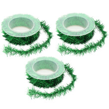 Reflective Light Blue Tinsel Garland, Customizable Length For Staircase Decoration, Party Ceiling Hangings, Home Office Adornment, Christmas Tree Deco