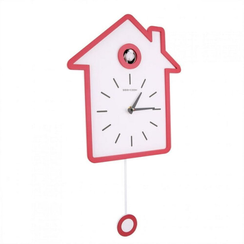 Silent Movement Cuckoo Clock, Pendulum Swing Wall Clock with Charming Cuckoo Feature and Night Silence Function, Modern Design Eco-Friendly ABS Materi 1