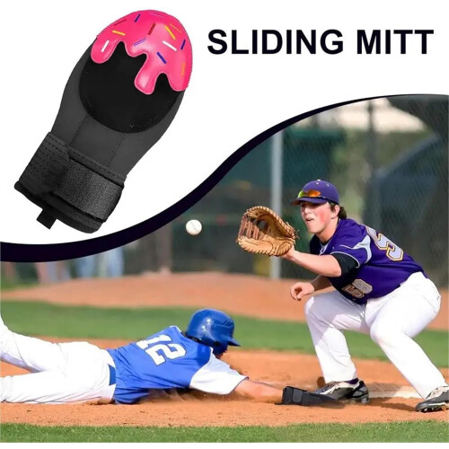 Baseball Slide Glove Elastic Strap Pink Sliding Pads Hand Guard Protective Training Mitt 2