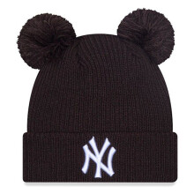 New Era Women's Double Bobble Winter Hat NY Yankees Brown