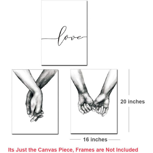 Τέχνη τοίχου σε καμβά, Σετ Πάντα Μαζί, Εκτυπώσεις αφίσας Αγάπης και Χεριών, 2