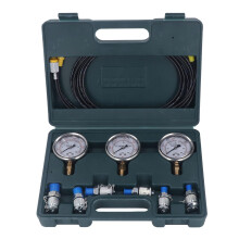 Hydraulic Pressure Test Kit 3Gauge 6Coupling 3Hose Portable Hydraulic Test Box For Industrial Device