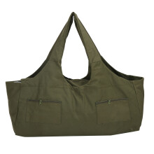 Grote yogatas, canvas yogatas met verstelbare draagriem, multifunctionele vakken, stevig en duurzaam, voor fitness, strand en reizen.