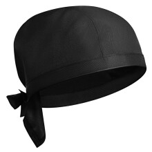 Breathable Unisex Chef Hat With Ties Cotton Kitchen Cap For Chefs And Waiters WearResistant Uniform Hat Black