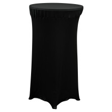 (Black, 1) 80cm Fitted Round Bar Table Cover Wedding Party Event Banquet Tablecloth Decor