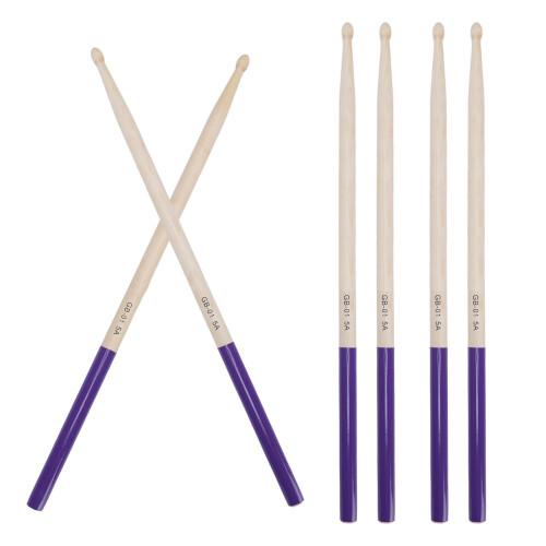 3 Pairs 5A Maple Drumsticks Non Slip Handle Oval Tip 40.6cm 2