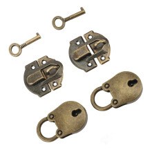 Vintage Bear Vorhängeschloss-Hasp-Schnappverschluss-Set – Bronze
