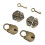 Vintage Bear Vorhängeschloss-Hasp-Schnappverschluss-Set – Bronze 14