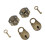 Vintage Bear Vorhängeschloss-Hasp-Schnappverschluss-Set – Bronze 13