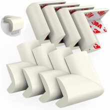 (White) Baby Proofing Corner Guards, 16 Pack Pre-Taped Table Corner Protector for Baby
