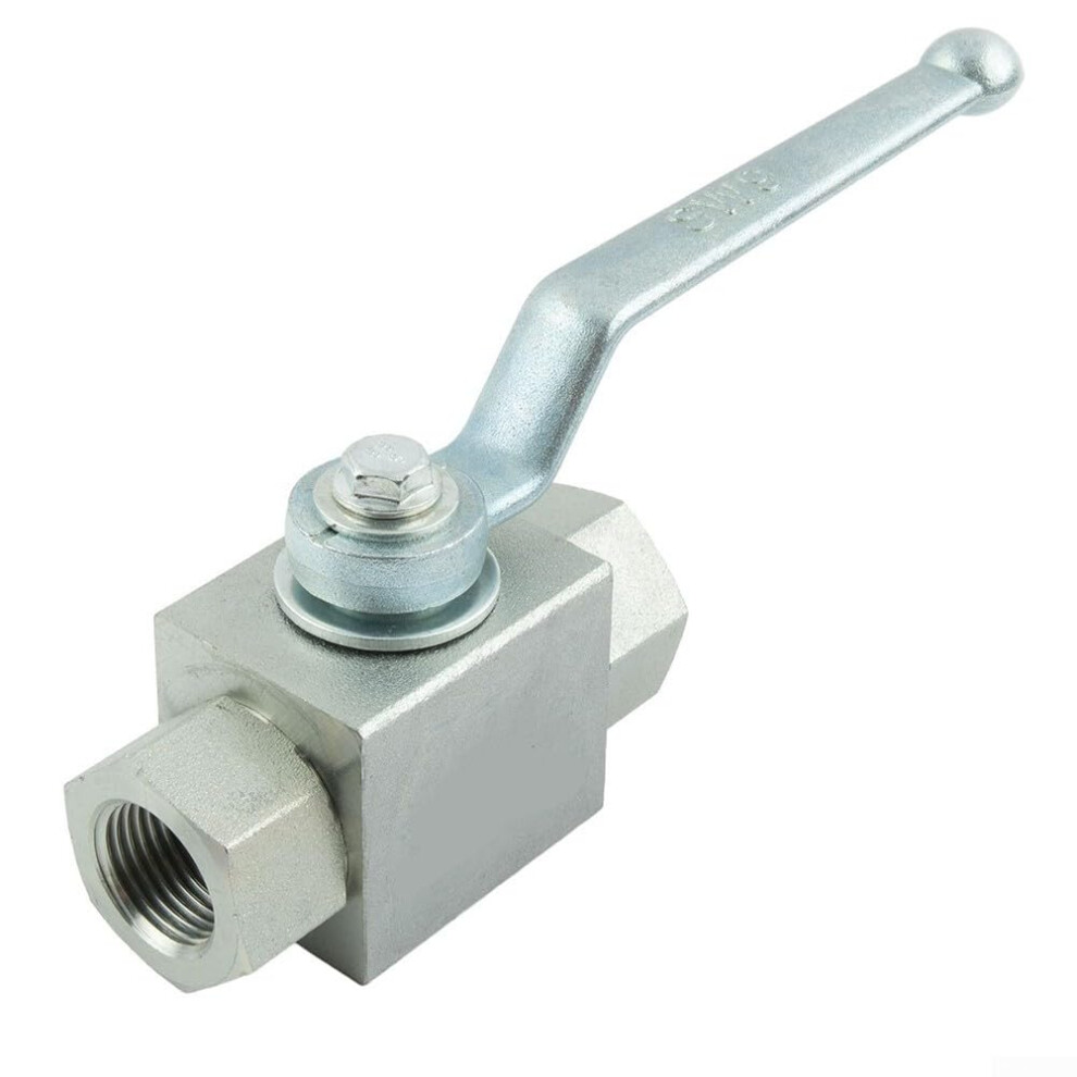 2Way 500 Bar Carbon Steel Shutoff Hydraulic Valve, Pressure Hydraulic Ball Valve For Gas Oil Water, Npt 3/4 Inch 9339159484432