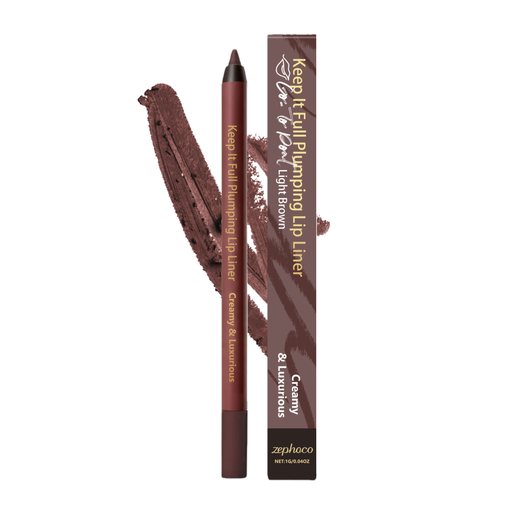 Brown Zephoco Light Plumping Lip Liner Natural 3D Shape
