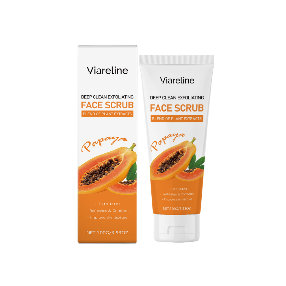 Viarelin Papaya Facial Scrub, Deep Cleansing, Softens & Hydrates