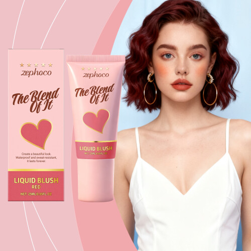 Red Moisturizing Liquid Blush, Light Hydrating Natural Look 1