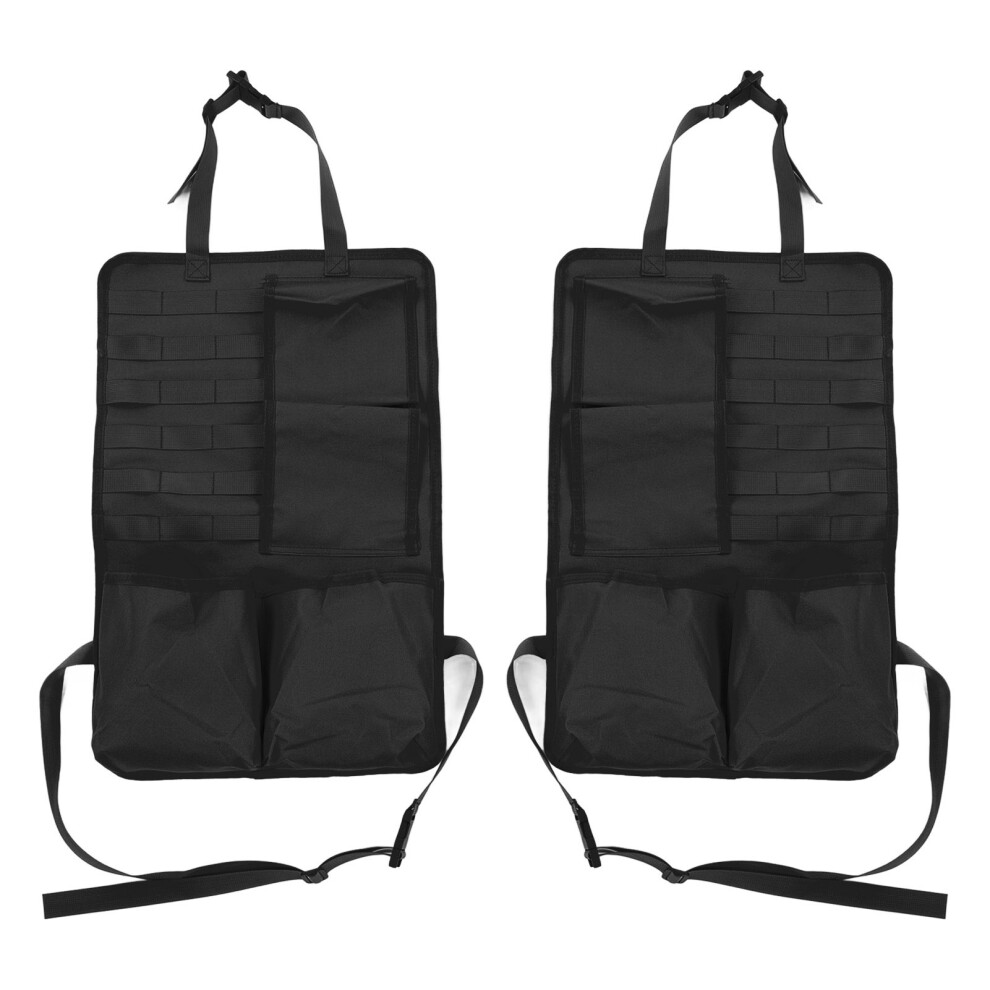 Car Seat Back Cover For Tactical Molle Vehicle Organizer, Universal Fit Auto Accessory, 2Pcs 9489125557827