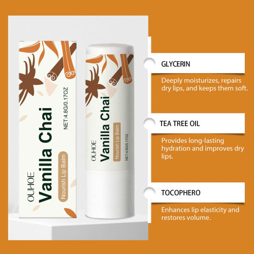 Vanille-Tee-Lippenpflege pflegt, feuchtet, strafft 2