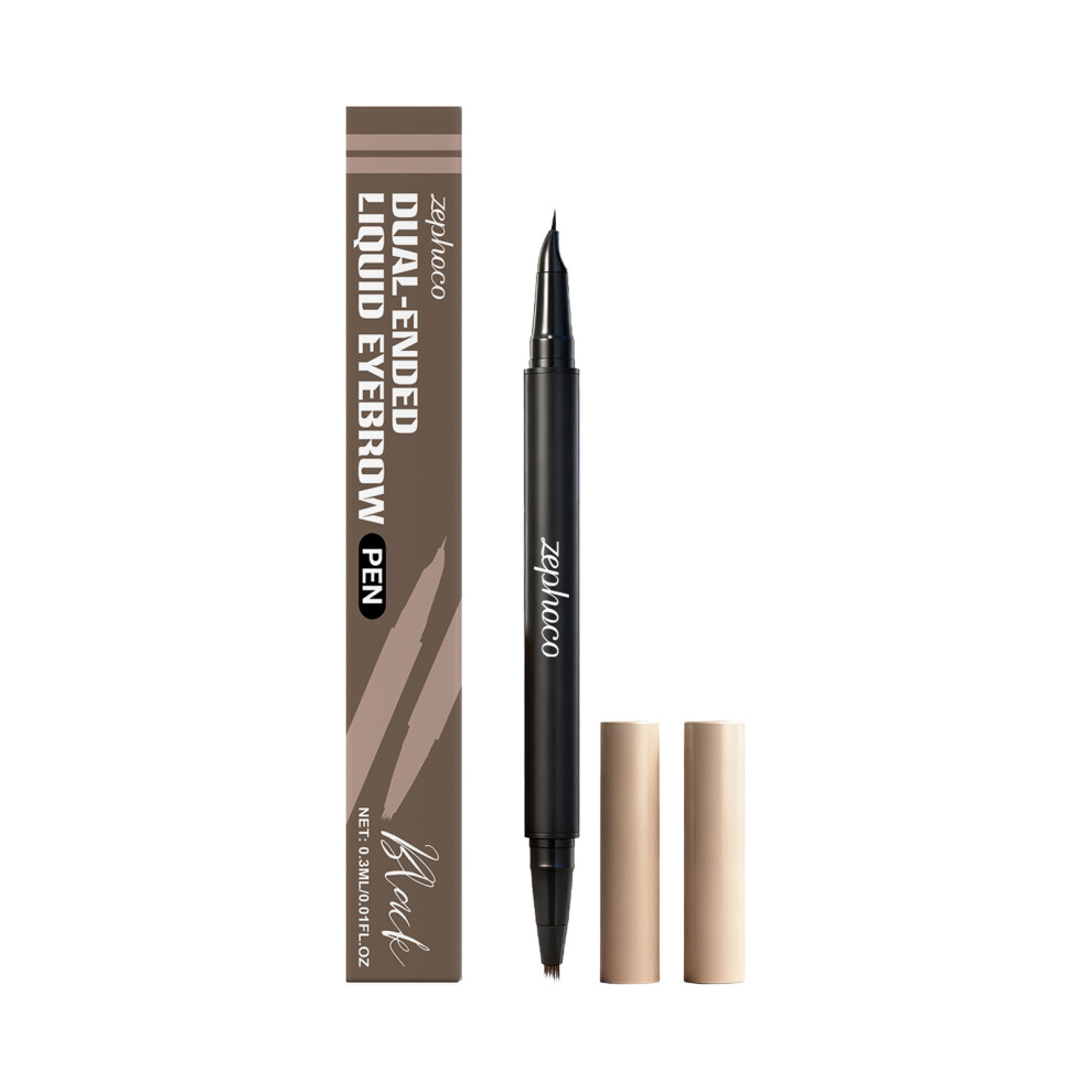 Black 2-in-1 Eyebrow Pencil - Natural Shape, Smudge-Proof