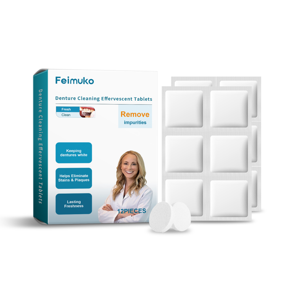 Denture Cleaning Effervescent Tablets Gentle Refreshing Portable
